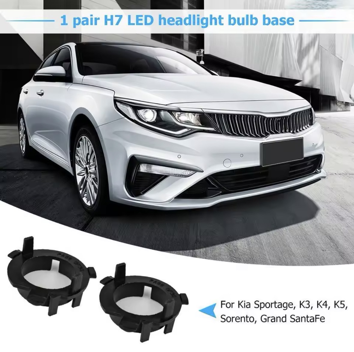 Преходници За LED Крушки H7 За:Hyndai Sonata;Tucson;Veloster;Veracruz;Genesis;SantaFe;Kia Sportage;Sorento;K3;K4;K5;SantaFe;Nissan Qashqai